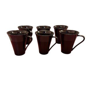 Set Of 6 Sasaki Galaxy 17055 Black Coffee Mugs Made In Malaysia